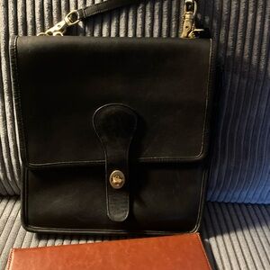 Vintage Coach Slim Pouch 9640 - Black Leather - NYC made late 70s RARE